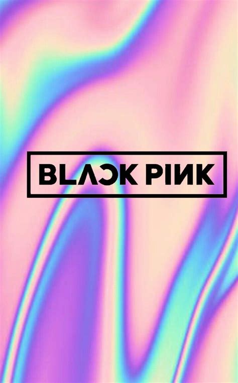 The Black Pink Logo Is Shown On A Colorful Background