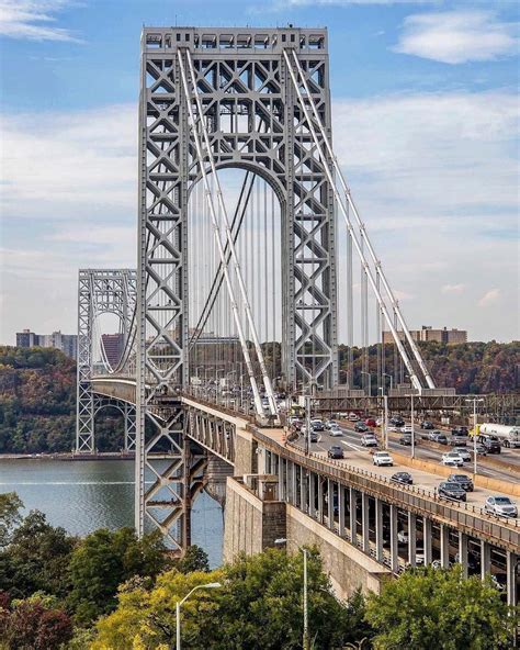 George Washington Bridge Hudson River New York To New Jersey
