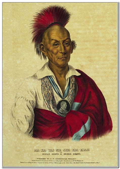 Black Hawk Sauk Portrait From Mckenneys History Of The Indian Tribes