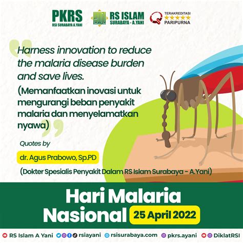 Selamat Hari Malaria Sedunia Rs Islam Surabaya