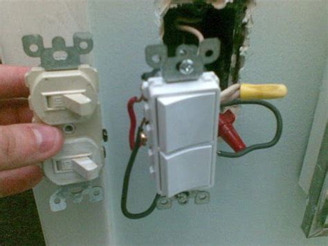Double switches, sometimes called double pole, allow you to separately control the power being sent to multiple places from the same switch. Bathroom light switch & Exhaust fan wiring installation???? - Forum - Bob Vila