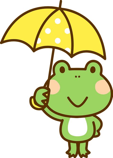 Frog Holding A Yellow Umbrella Clipart Free Download Transparent Png