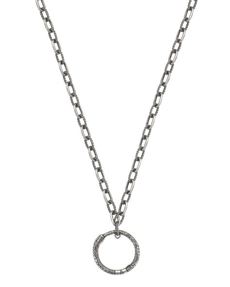 Gucci Mens Ouroboros Pendant Necklace In Metallic For Men Lyst