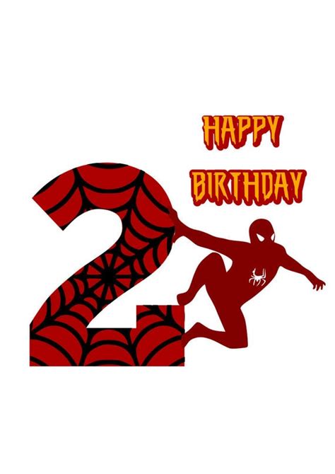 Spiderman svg Happy 2nd birthday svg file jpeg file png