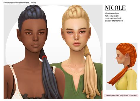 Nicole Hair • By Simancholy Simancholy Sims Hair Sims Sims 4