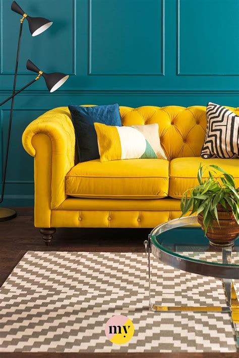 Monty Two Seat Sofa Mustard Snug Room Colourful Living Room