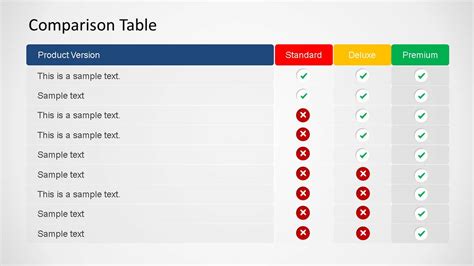 Free Comparison Table Template Templates Printable Download