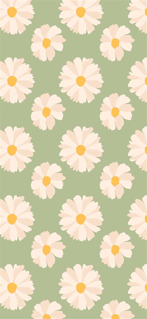 Cute Yellow Daisy Wallpaper Cute Flower Bud Daisy Seamless Pattern On