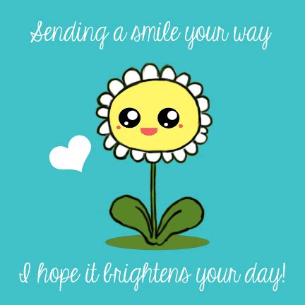 A Cartoon Sunflower With The Words Sending A Smile Your Way Hope It