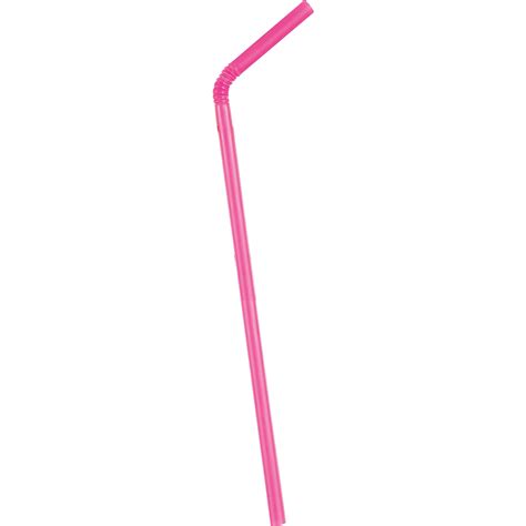 Unique Industries Hot Pink Flexible Plastic Straws 50 Count Walmart