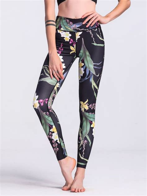 floral print leggings slimming leggings sportswear women active wear for women