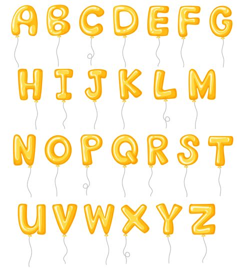 Alphabet design with yellow balloons 445903 Vector Art at Vecteezy