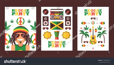 Reggae Party Invitation Vector Illustration Jamaican Stock Vector