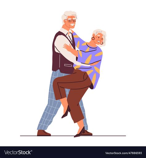 Old Couple Dance Man And Royalty Free Vector Image