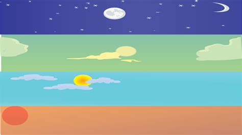 Sky Different Poses With Moon Sun Stars Clouds Artwork 3989642 Vector