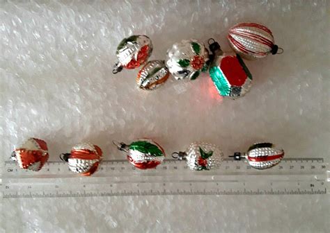 Vintage Antique Mercury Glass Christmas Tree Baubles Set Ebay