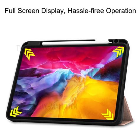 Wholesale Tri Fold Stand Leather Tablet Cover Smart Case Shell With Pen