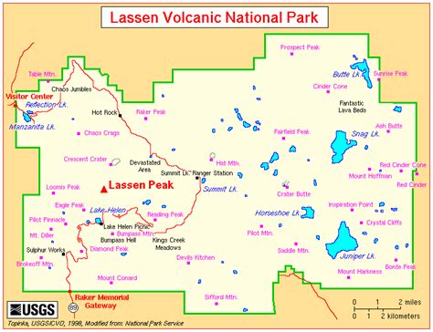 Lassen Volcanic National Park Map California
