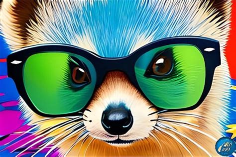 Ferret Fun Adorable Ferret Wearing Sunglasses Digital Art Etsy