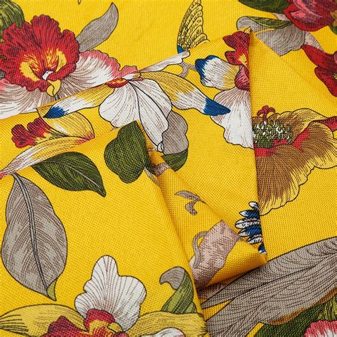 HLQON wholesale American style cotton linen yellow flowers  