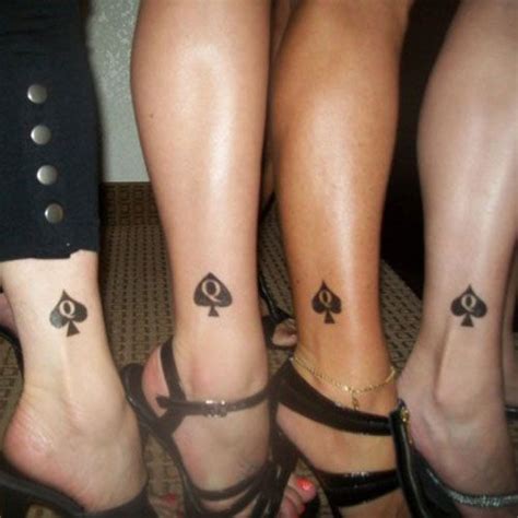 Queen Of Spade Tattoos On Ankle For Best Friends Awesome Tattoos