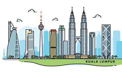 Ideally located in downtown kuala lumpur in the heart of the golden triangle, w kuala lumpur is surrounded by the main tourist spots in town. Kuala Lumpur City Skyline Stock Illustration - Download ...
