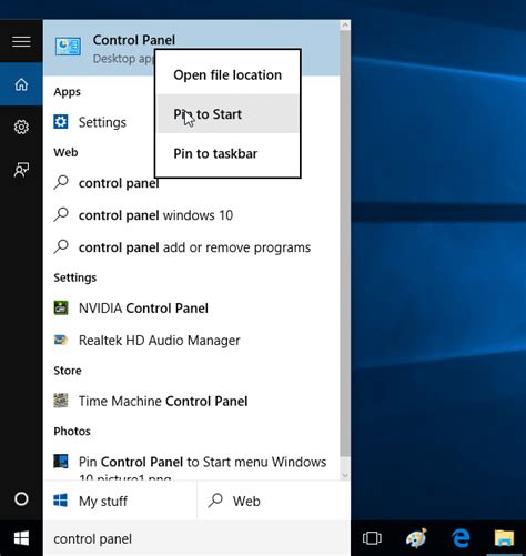 There are multiple ways to open control panel in windows 10 and you can also create a desktop shortcut to control panel or pin control the easiest way to open control panel in windows 10 is to use the search bar located at the bottom left corner of your screen. How To Add Control Panel To Start Menu In Windows 10