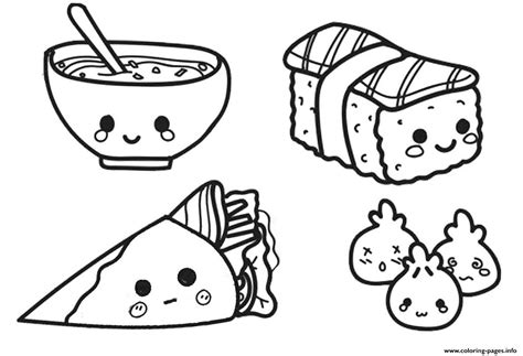 Kawaii Chinese Food Coloring Page Printable Coloring Home