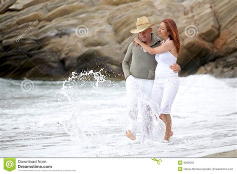 Young Romantic Couple On The Beach Stock Image Image