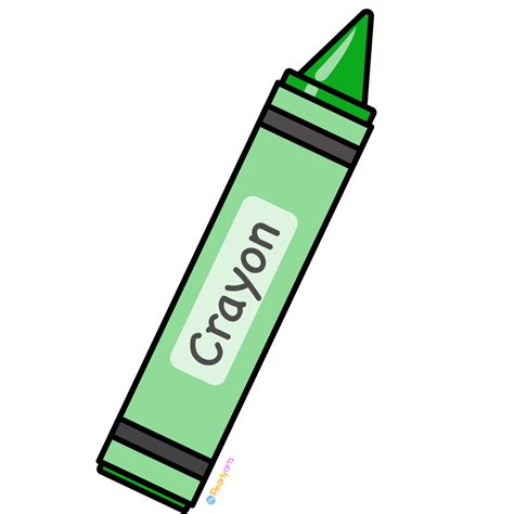 Green Crayon Clipart With Outline Free Download Pearly Arts