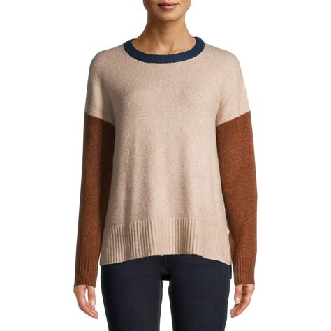 Time And Tru Time And Tru Womens Colorblock Super Soft Pullover