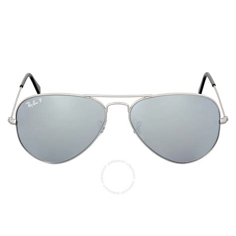 Ray Ban Aviator Mirror Polarized Silver Flash Aviator Unisex Sunglasses Rb3025 019 W3 58