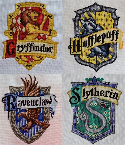 The World In Stitches — Ive Now Stitched All Four Hogwarts House