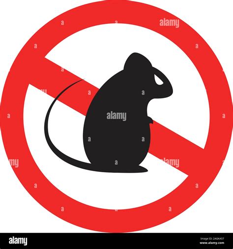 Evil Rat Silhouette With Forbidden Sign Isolated Vector Illustration