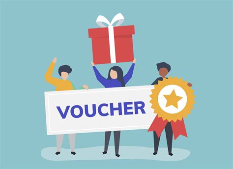Character Illustration Of People Holding Voucher Icons Download Free