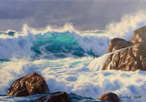 Coral Painting Ocean Waves Painting Simple Oil Painting Wave