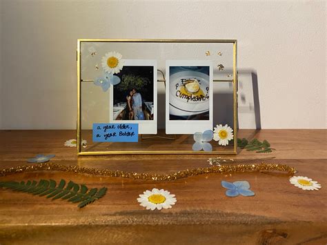 Polaroid Frame Custom Polaroid Pressed Flower Frame Flower Etsy