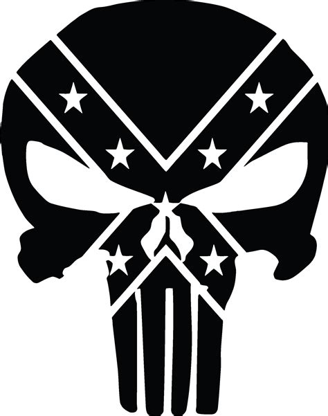 Download The Punisher Rebel Flag Vinyl Graphic Decal Vinyl Graphic