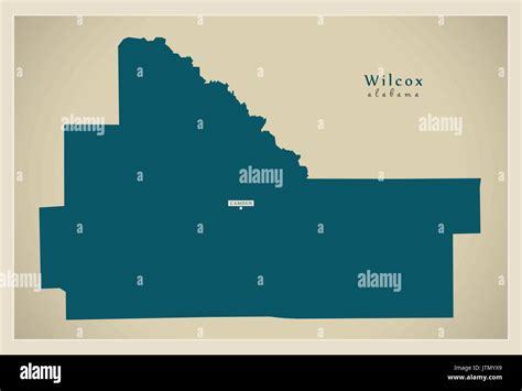 Modern Map Wilcox Alabama County Usa Illustration Stock Vector Image