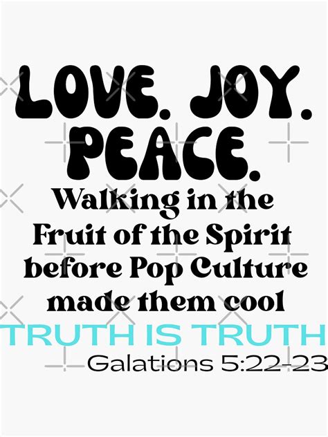Bible Verse Quote Love Joy Peace Fruit Of The Spirit Sticker For