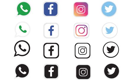 Icônes De Médias Sociaux Rondes Ou Logos De Réseaux Sociaux Collection