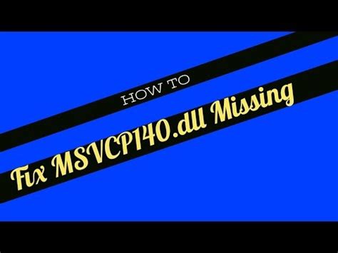 How to Fix MSVCP140.dll Missing and Vc Runtime missing | Windows - YouTube