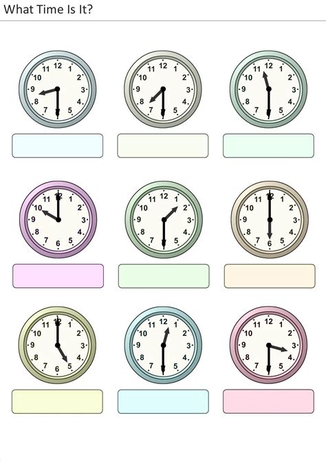 Lernübungen Für Kinder Zu Drucken Wie Spät Ist Es 12 Clock