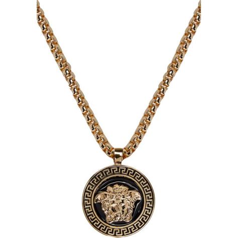 Versace Gold And Black Medusa Chain Necklace In Metallic Lyst