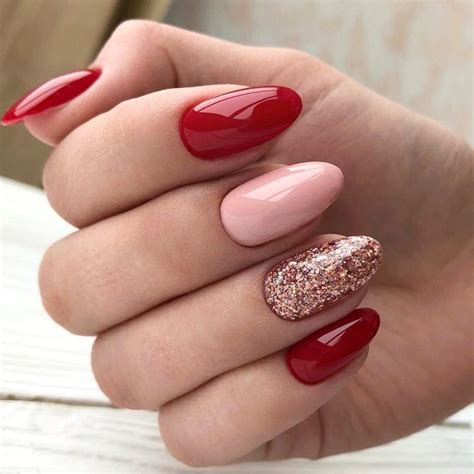 Red And Pink With Glitter Nail Polish For A Flawless Nail Design Diy