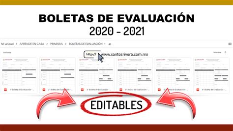 Boletas De Evaluación 2020 2021 Editables