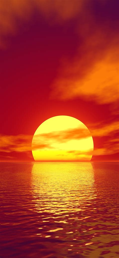 1125x2436 Big Sun Sunset Water Body 4k Iphone Xsiphone 10iphone X Hd
