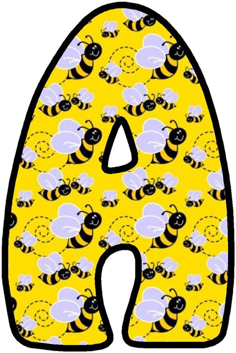 Abecedario De Abejas En Fondo Amarillo Yellow Alphabeth With Bees