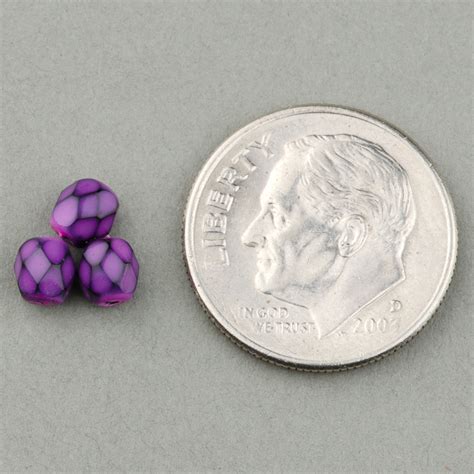 Round Faceted 4mm Purple Orchid Opaque With Jet Honeycomb Ravens