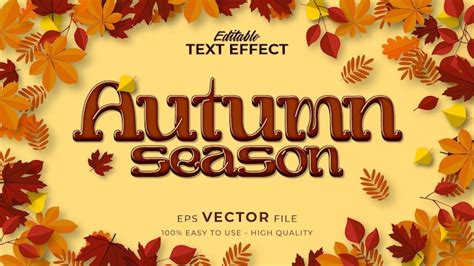 Premium Vector Editable Text Style Effect Autumn Text With Maple